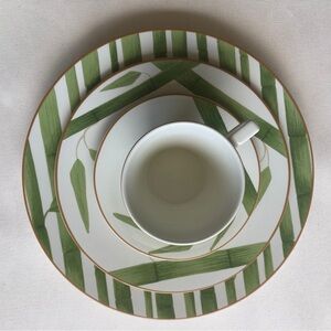 Sasaki Bamboo 5 pc Dinner 10 3/4", Salad 8 1/2", Rim Soup 8 3/4" Saucer 6" & cup